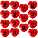 15pcs Valentines Day Heart Shaped Happy Face Ball 3in
