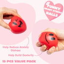 15pcs Valentines Day Smile Face Squishy Heart Stress Ball