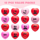 15pcs Valentines Day Smile Face Squishy Heart Stress Ball
