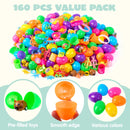 160Pcs 2.3in Assorted Toys Pre-filled Easter Eggs for Easter Egg Hunt