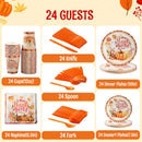 168 Pcs Thanksgiving Disposable Paper Plates, Dinnerware Set