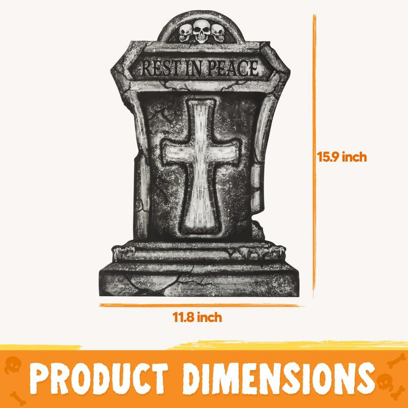 16" Halloween Tombstones Decorations,9 Pcs