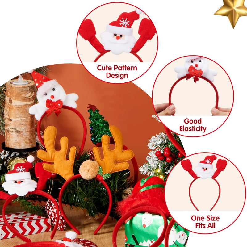 16PCS Christmas Holiday Cute Headbands, Great Fun and Festive