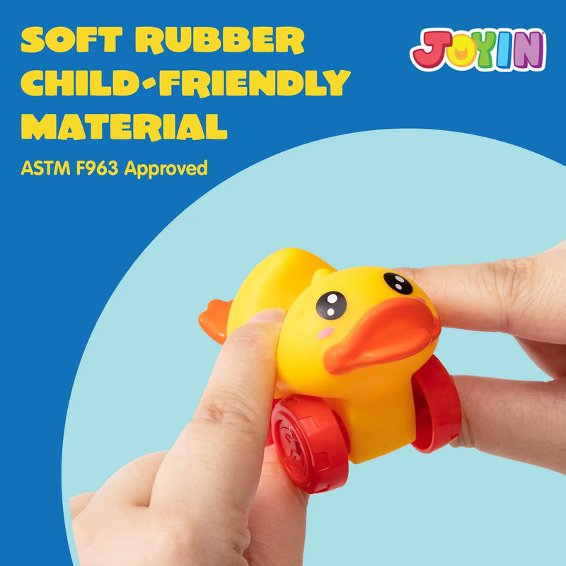 16Pcs Animal Soft Rubber Car Set Toy, Baby Mini Bath Toy Cars