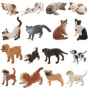 16Pcs Kids Valentines Cards with Dog and Cat Figure Toys-Classroom Exchange Gifts