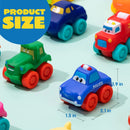 16Pcs Rubber Mini Vehicles