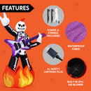 6FT Inflatable Halloween Play Guitar Skeleton with LED Lights
