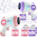 JOYIN 2 Kids Bubble Guns with 4 Bottles Solution, Automatic Bubble Machine Gun with 8 Holes for Kids, Adults, Summer Toys, Easter Basket Stuffers