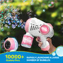 JOYIN 2 Kids Bubble Guns with 4 Bottles Solution, Automatic Bubble Machine Gun with 8 Holes for Kids, Adults, Summer Toys, Easter Basket Stuffers