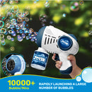 JOYIN 2 Kids Bubble Guns with 4 Bottles Solution, Automatic Bubble Machine Gun with 8 Holes for Kids Blue,Red