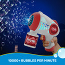 JOYIN 2 Kids Bubble Guns with 4 Bottles Solution, Automatic Bubble Machine Gun with 8 Holes for Kids Blue,Red