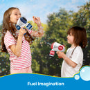 JOYIN 2 Kids Bubble Guns with 4 Bottles Solution, Automatic Bubble Machine Gun with 8 Holes for Kids Blue,Red