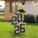 2.8FT Graduation Black & Gold Yard Sign Class of 2026,  Graduation Decorations For High School College Graduation Supplies