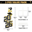 2.8FT Graduation Black & Gold Yard Sign Class of 2026,  Graduation Decorations For High School College Graduation Supplies