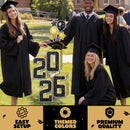 2.8FT Graduation Black & Gold Yard Sign Class of 2026,  Graduation Decorations For High School College Graduation Supplies