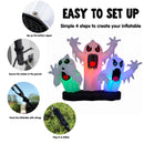 JOYIN 5FT Halloween Inflatable Trunk or Treat Kit - Triple Ghost LED