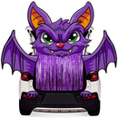 JOYIN Bat Trunk-or-Treat Car Decoration Kit for SUV – Halloween Set with Purple Fringe & Stickers