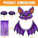 JOYIN Bat Trunk-or-Treat Car Decoration Kit for SUV – Halloween Set with Purple Fringe & Stickers