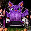 JOYIN Bat Trunk-or-Treat Car Decoration Kit for SUV – Halloween Set with Purple Fringe & Stickers