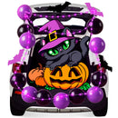JOYIN Black Cat Trunk-or-Treat Car Decoration Kit for SUV – Halloween Set with Glowing Pumpkin & Bats