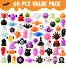 JOYIN 60 Pcs Halloween Mochi Squishy Toys Bulk - Non-Candy Trick or Treat Party Favors & Classroom Prizes