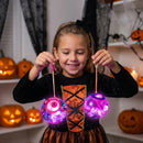 JOYIN 6 Pcs Halloween LED Light Up Bouncy Balls with Wrist Strap