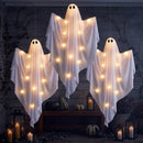 JOYIN 3 Pack 35" LED Glowing Hanging Ghosts for Halloween Yard Decor