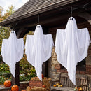 JOYIN 3 Pack 35" LED Glowing Hanging Ghosts for Halloween Yard Decor