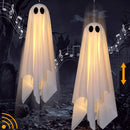 JOYIN 2 Pack 20 Inch Animated Halloween Hanging Ghost with LED Lights