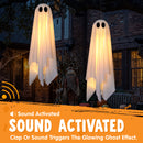 JOYIN 2 Pack 20 Inch Animated Halloween Hanging Ghost with LED Lights