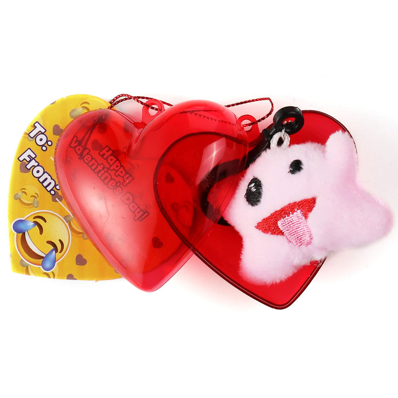 18Pcs Keychains Prefilled Hearts with Valentines Day Cards for Kids-Classroom Exchange Gifts