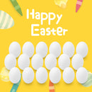 18 Pcs White Wooden Easter Eggs for DIY Decor & Craft Activities