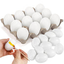 18 Pcs White Wooden Easter Eggs for DIY Decor & Craft Activities