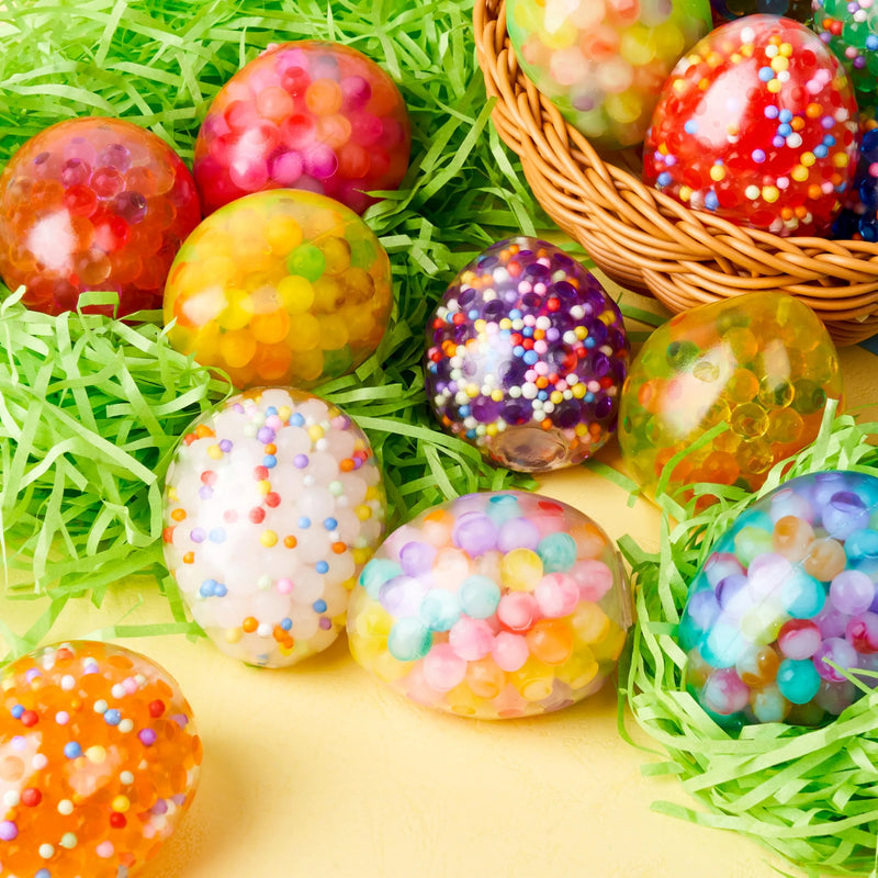18pcs Multicolor Easter Eggs Stress Ball, Easter Balls Filled