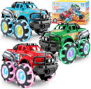 JOYIN 3 Pack Monster Truck Toy - Toy Truck with Flashing LED Wheels