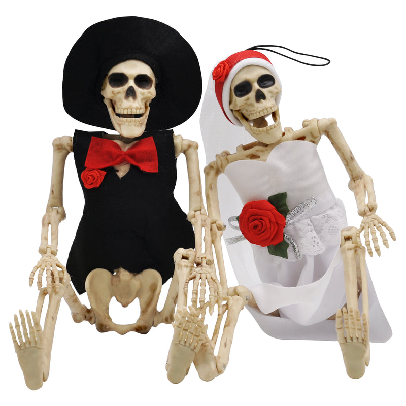 2 Pcs Poseable Bride And Groom Full Body Skeleton