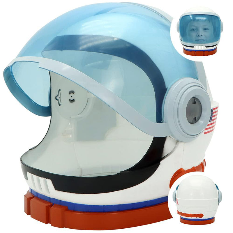 Astronaut Helmet, Space Helmet with Blue Movable Visor, Party Costume, School Classroom Dress Up, Pretend Role Play Party Supplies, Kids Christmas