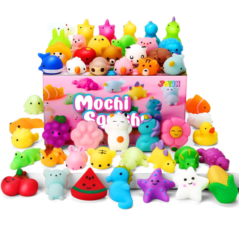 Random 25 Pack Mini Squishy Mochi, Party Favors for Kids
