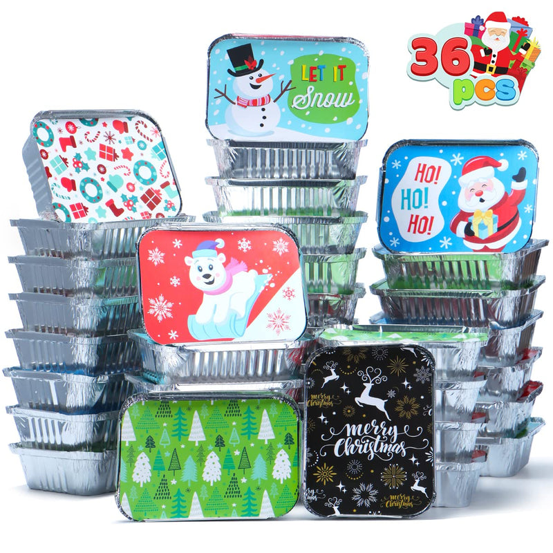 36 Pcs Christmas Cookie Tins with Lids for Gift Giving