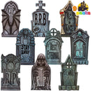 16" 9 Pcs Halloween Tombstones Decorations