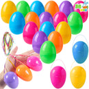 36 PCS 3.15" Easter Eggs with Hanging Ribbon for Easter Hunt