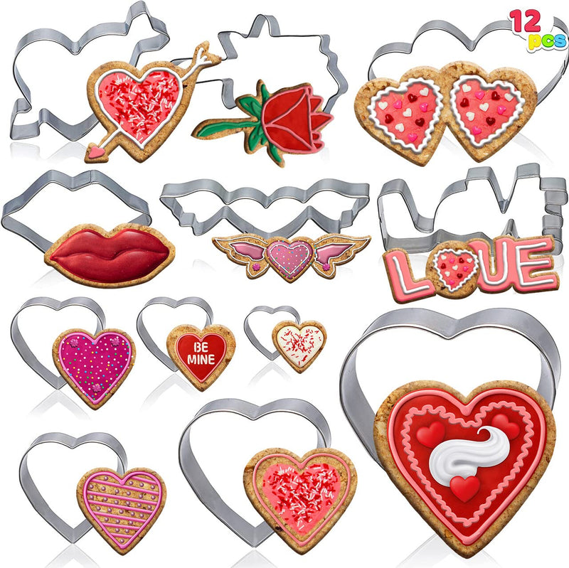 12 PCS Valentine's Day Cookie Cutters Set