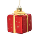 Christmas Small Gift Box Glass Ornament