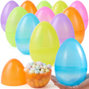 12Pcs Large Clear Easter Eggs, 6 Inches Jumbo Plastic Eggs Fillable