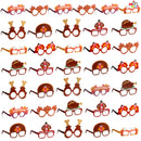 36 Pack Thanksgiving Turkey Eyeglasses, Turkey Eyewear Photo Props for Kids