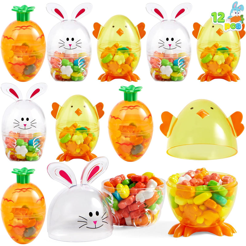 12pcs Easter Candy Filled Eggs Shell Carrot