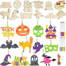 36 Pcs Halloween Craft Wooden Painting Kit