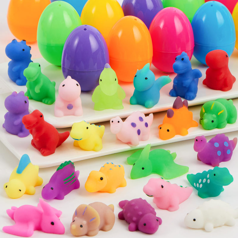 24 Pcs Easter Prefilled Eggs with Mochi Squishy Toys