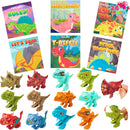 24 Pcs Valentine's Day Cards with Dinosaur Toys