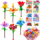 24 Pcs Valentines Day Flower Bouquet Building Blocks with Cards
